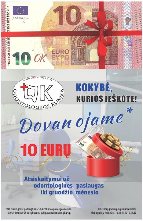 DOVANOJAME 10 OK EURŲ 